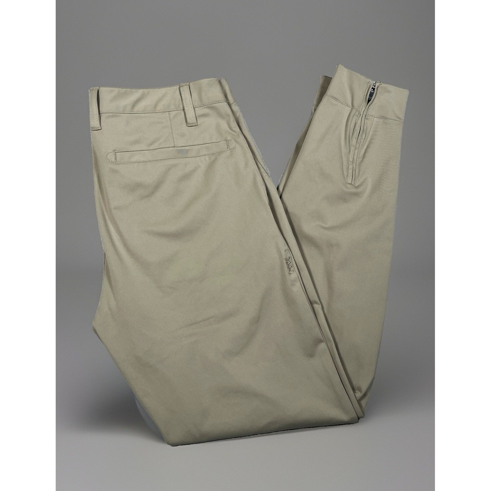 Rhone Mens Size 28 Golf Jogger Pants Khaki Beige Technical Stretch Ankle Zip